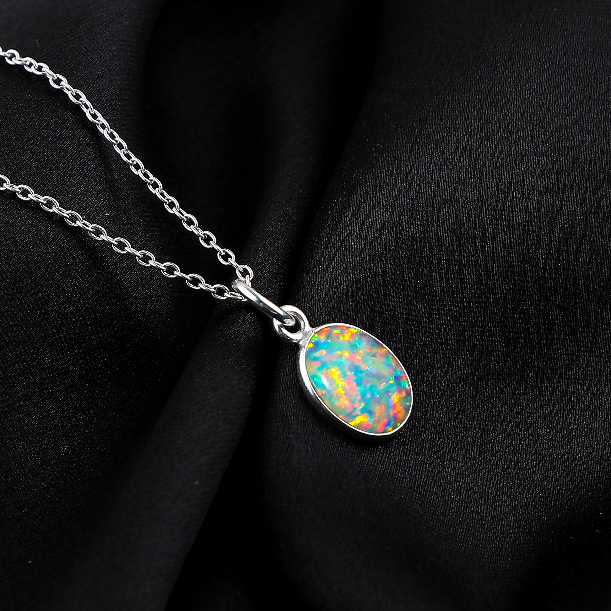 Enchanting 1.3 Ct White Dot Ethiopian Opal Pendant