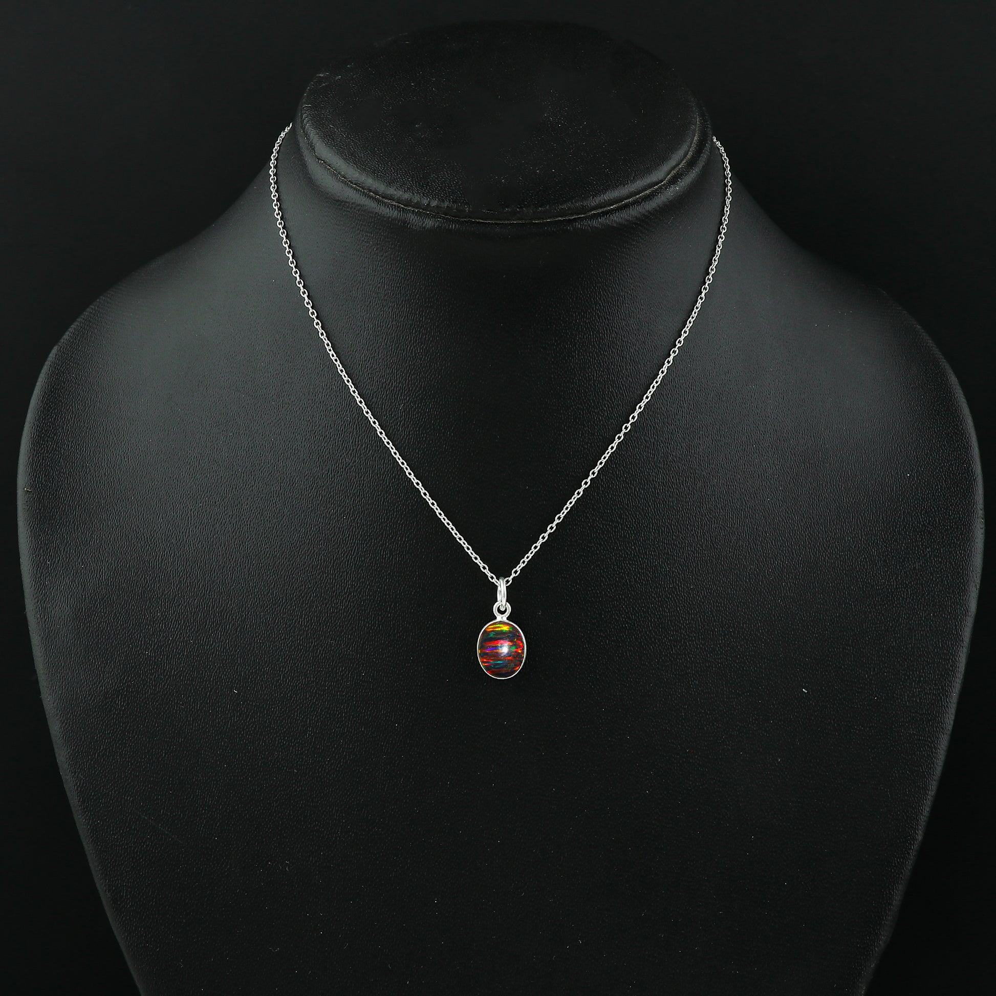 Breathtaking elegance in 1.3 Ct Black Line Ethiopian Opal in 925 silver