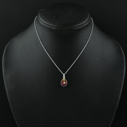 Breathtaking elegance in 1.3 Ct Black Line Ethiopian Opal in 925 silver