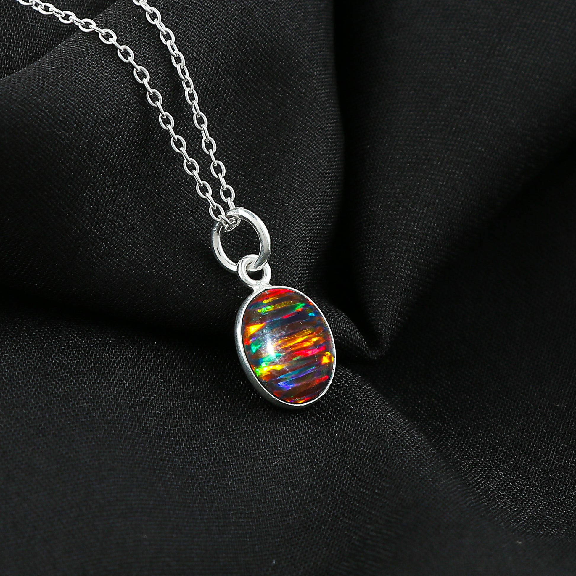Unique Pear Shape Pendant in 1.3 Ct Ethiopian Opal crafted in 925 silver