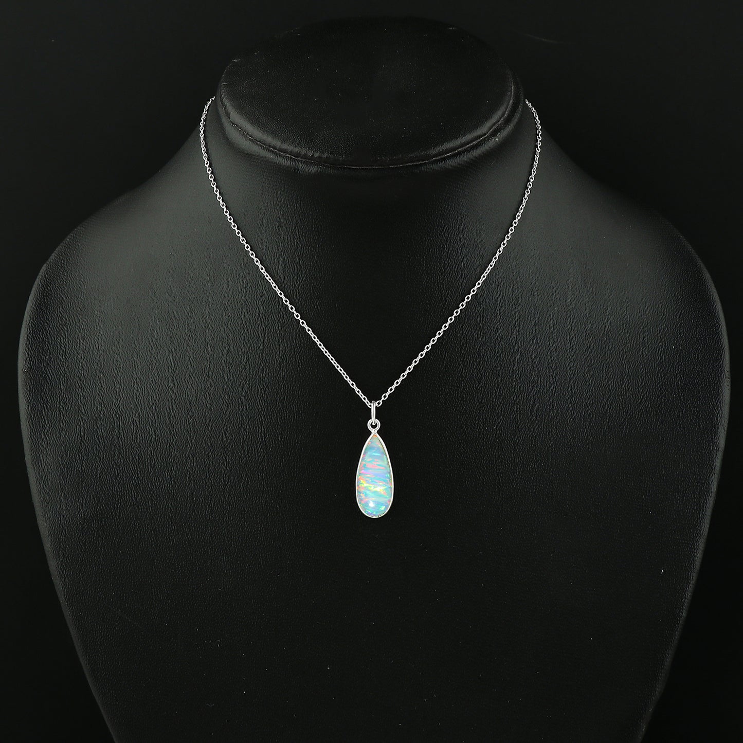 Excluvie Pendant Design in 1.3 Ct White Line Ethiopian Opal crafted in 925 silver
