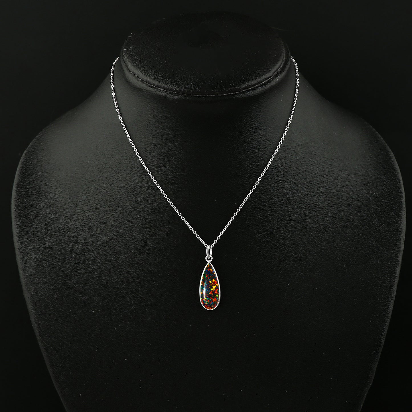 Unmatched Craftsmanship in 1.3 Black Line Ethiopian Opal Pendant in 925 silver