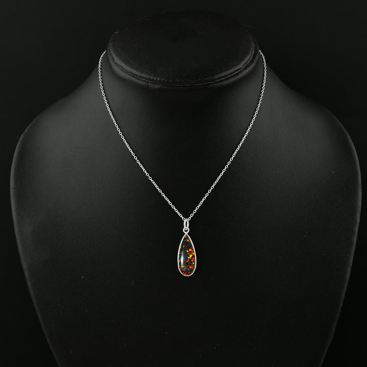 1.3 Ct Black Line Ethiopian Opal Pendant
