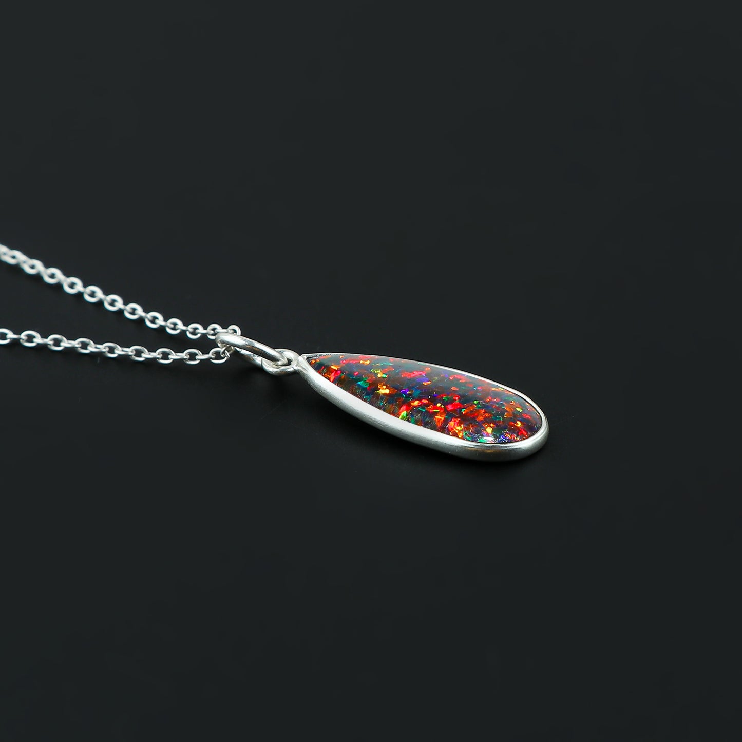 Elegant beauty with 1.3 Black Line Ethiopian Opal Pendant