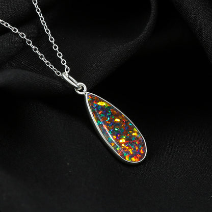 Sophisticated Pendant jewelry in 1.3 Black Line Ethiopian Opal, touched in 925 Silver