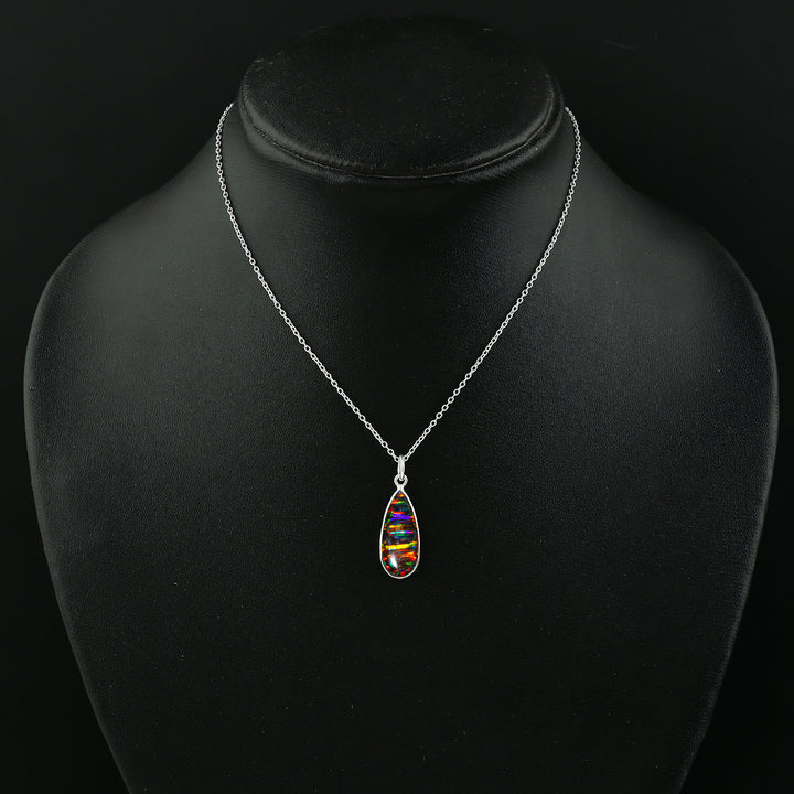 2.5 Ct White Line Ethiopian Opal Pendant