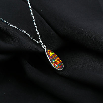 Certified 2.5 Ct Black Line Ethiopian Opal Pendant