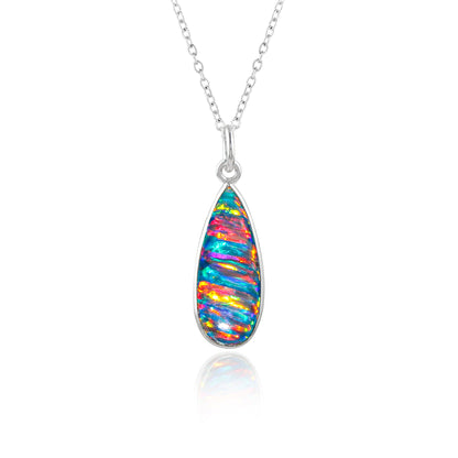Beautiful 2.5 Ct Blue Line Ethiopian Opal Pendant crafted in 925 silver