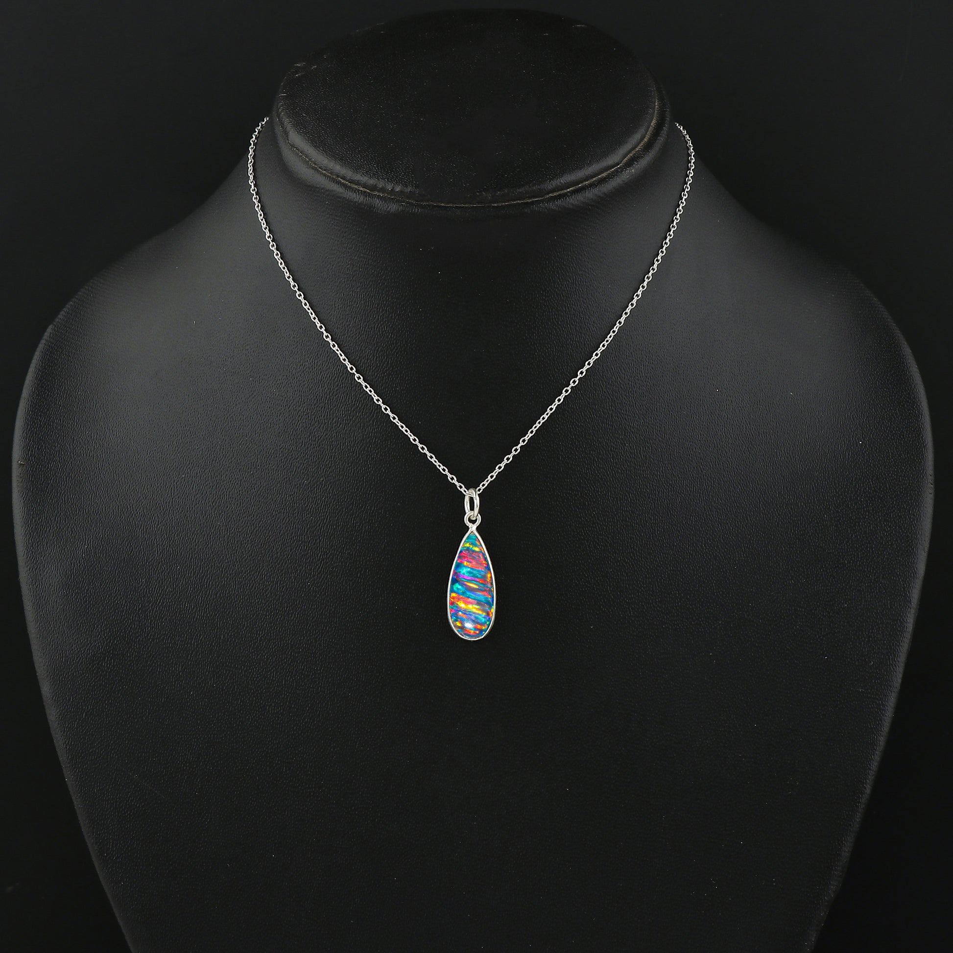 Elegant 2.5 Ct Blue Line Ethiopian Opal Pendant