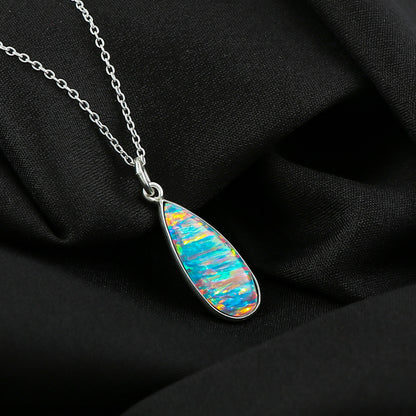 Premium quality 2.5 Ct Blue Line Ethiopian Opal Pendant in 925 silver