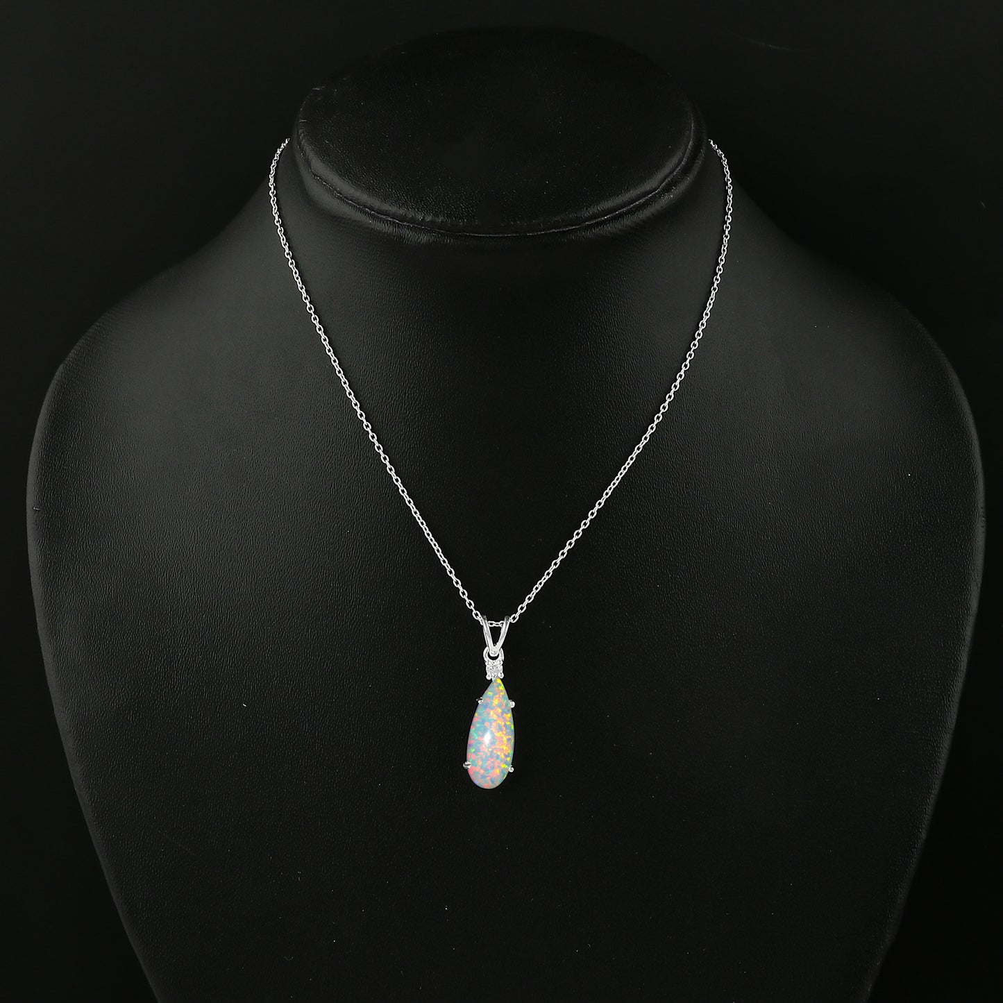Handicrafted 2.5 Ct White Dot Ethiopian Opal Pendant in sterling 925 silver