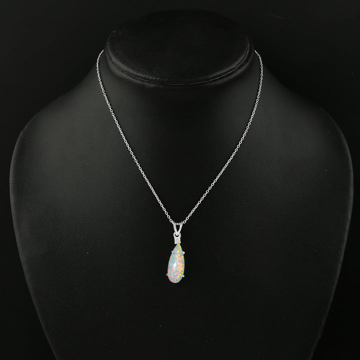 2.5 Ct White Dot Ethiopian Opal Pendant