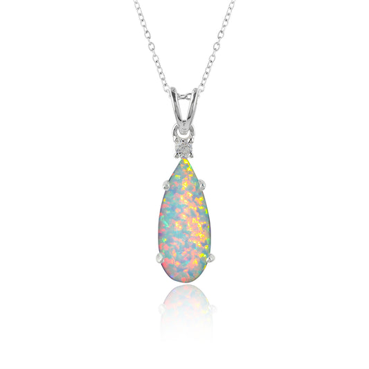 Mesmerizing beauty in 2.5 Ct White Dot Ethiopian Opal Pendant made with 925 silver