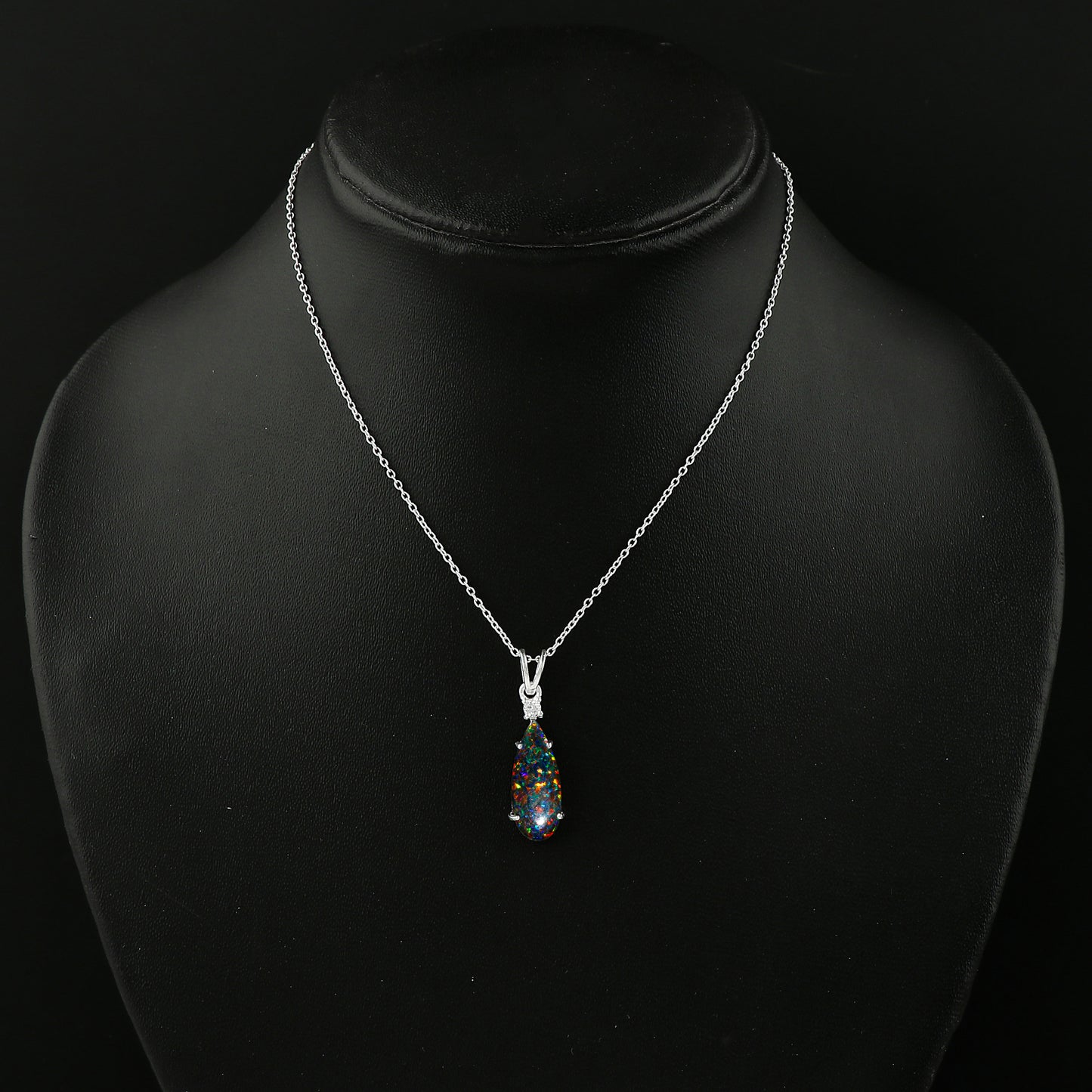 Dazzling Jewelry design in Pear shape 2.5 Ct Black Dot Ethiopian Opal Pendant