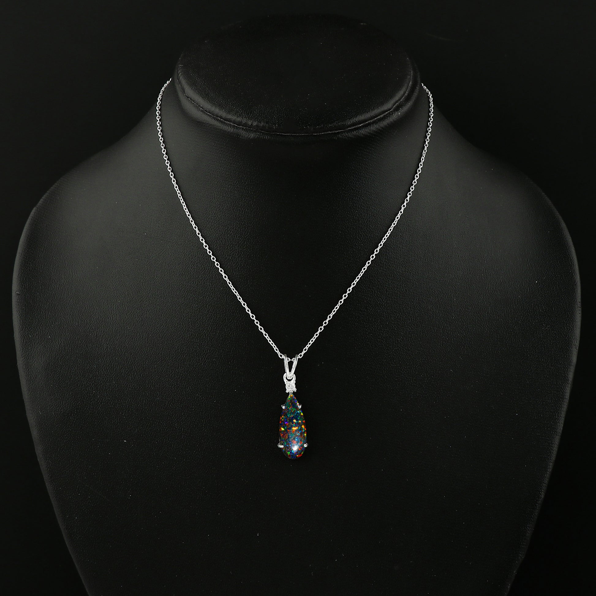 Dazzling Jewelry design in Pear shape 2.5 Ct Black Dot Ethiopian Opal Pendant