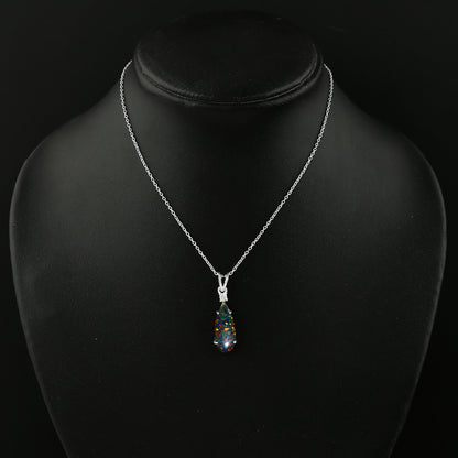 Dazzling Jewelry design in Pear shape 2.5 Ct Black Dot Ethiopian Opal Pendant