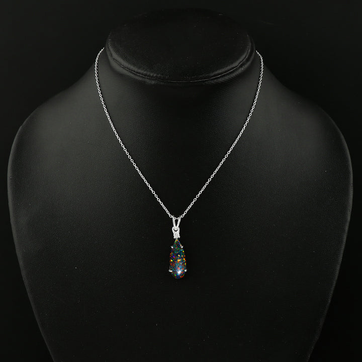 2.5 Ct Black Dot Ethiopian Opal Pendant