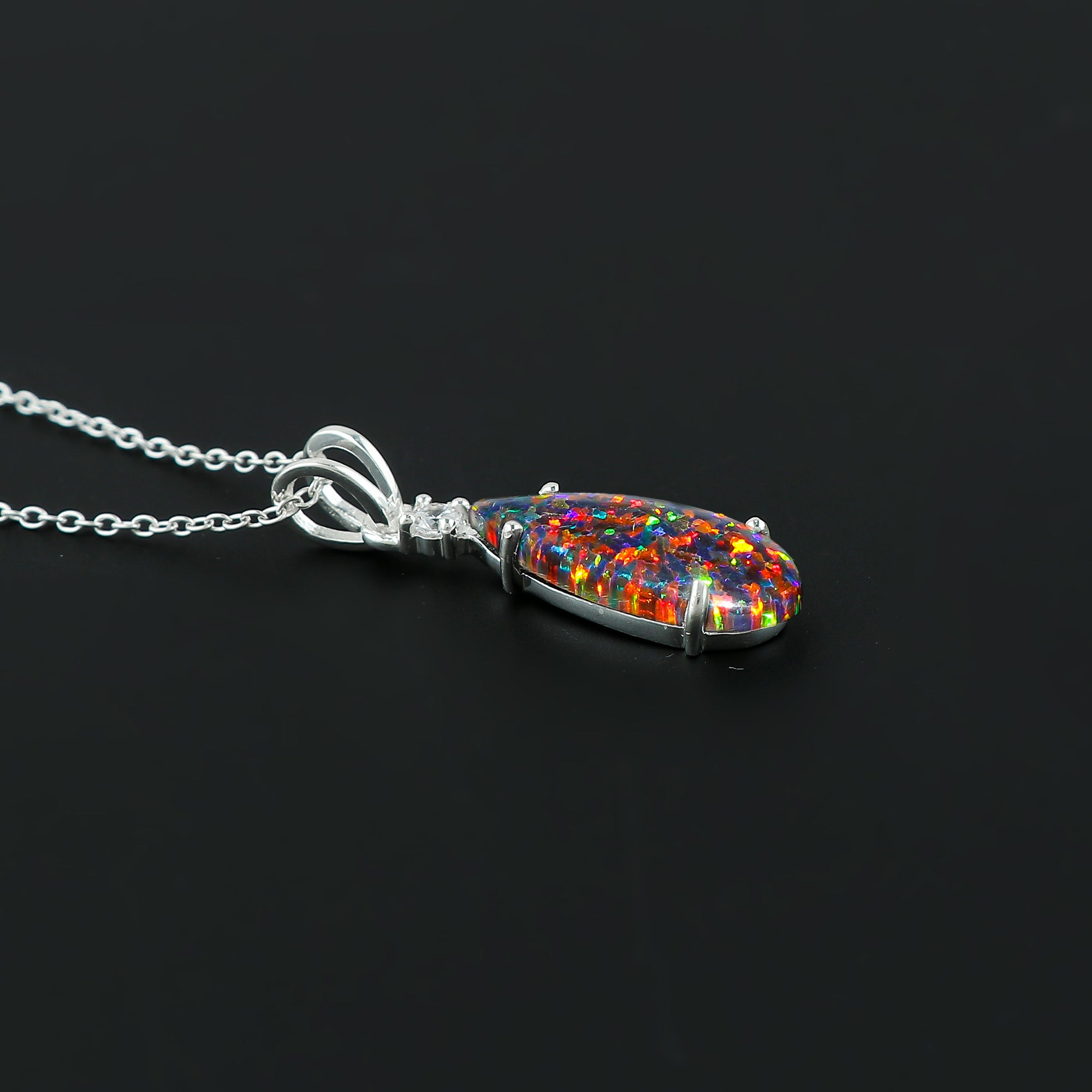 2.5 Ct Black Dot Ethiopian Opal Pendant