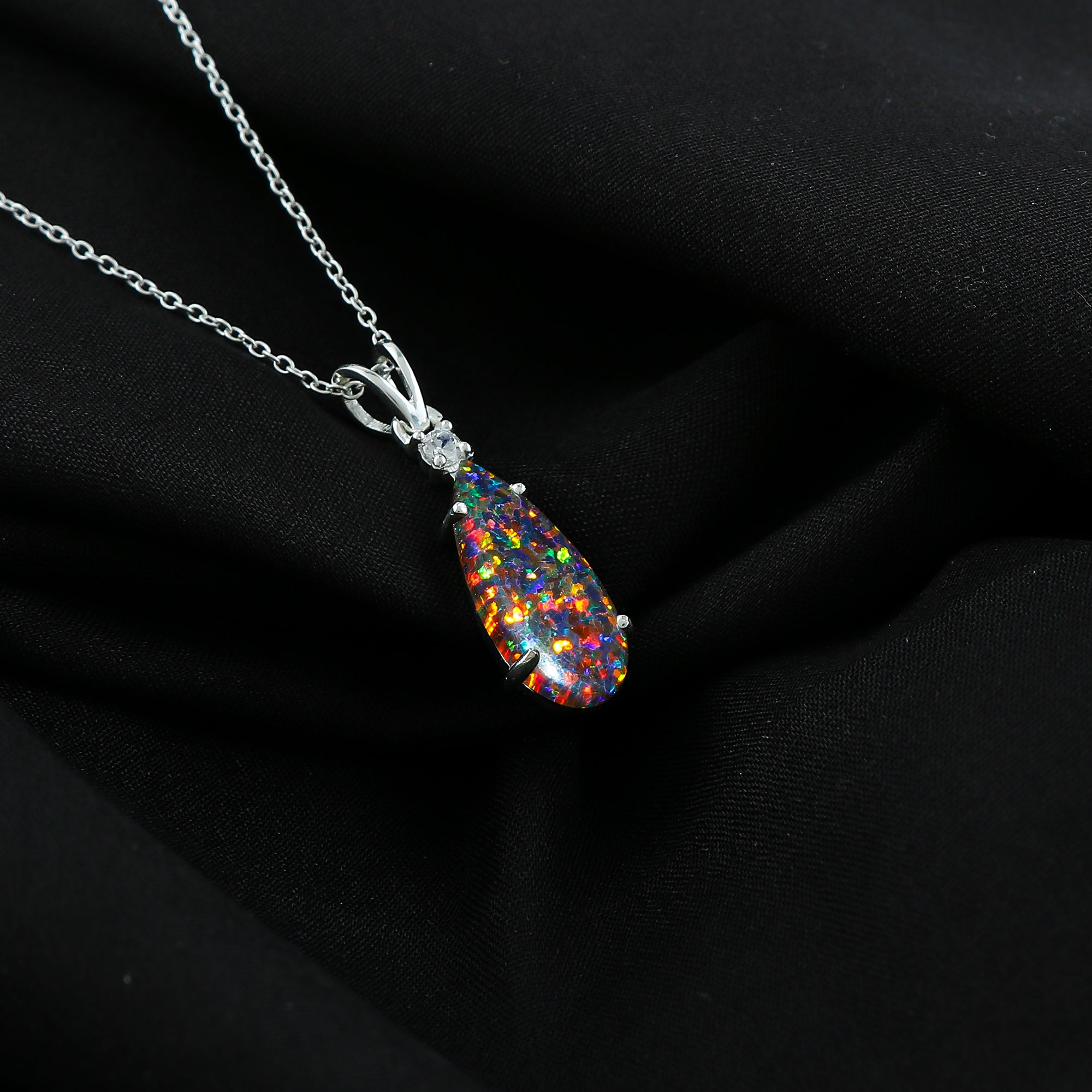 2.5 Ct Black Dot Ethiopian Opal Pendant