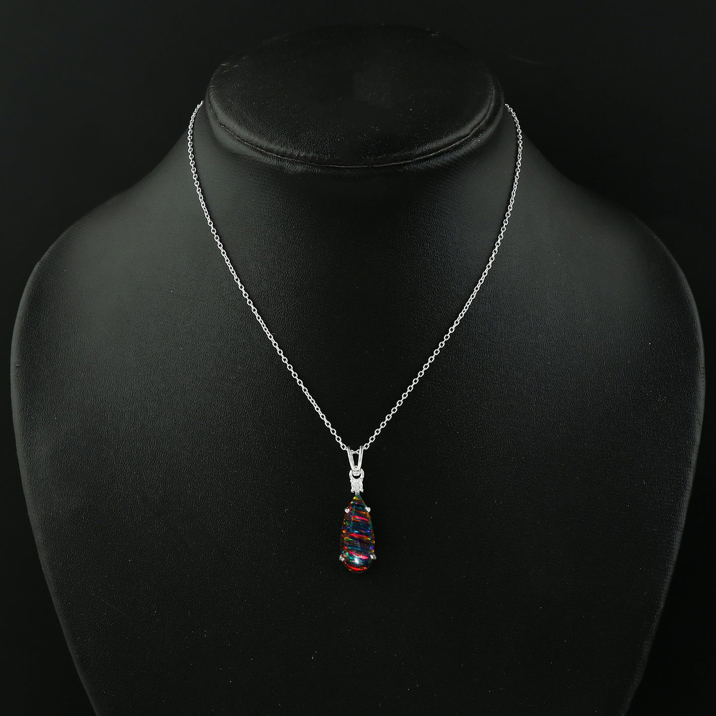 Handmade 925 Silver 2.5 Ct Black Line Ethiopian Opal Pendant