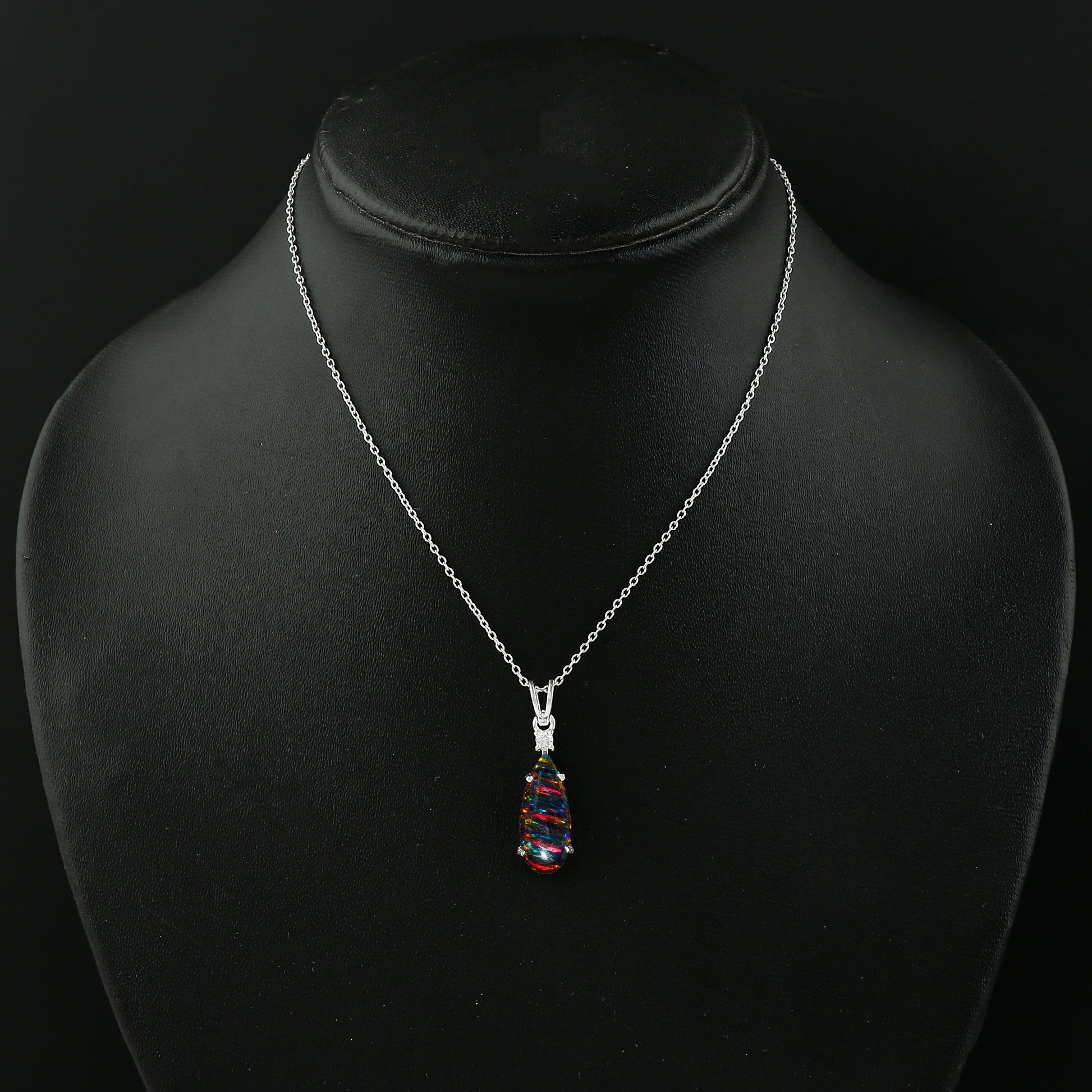Handmade 925 Silver 2.5 Ct Black Line Ethiopian Opal Pendant