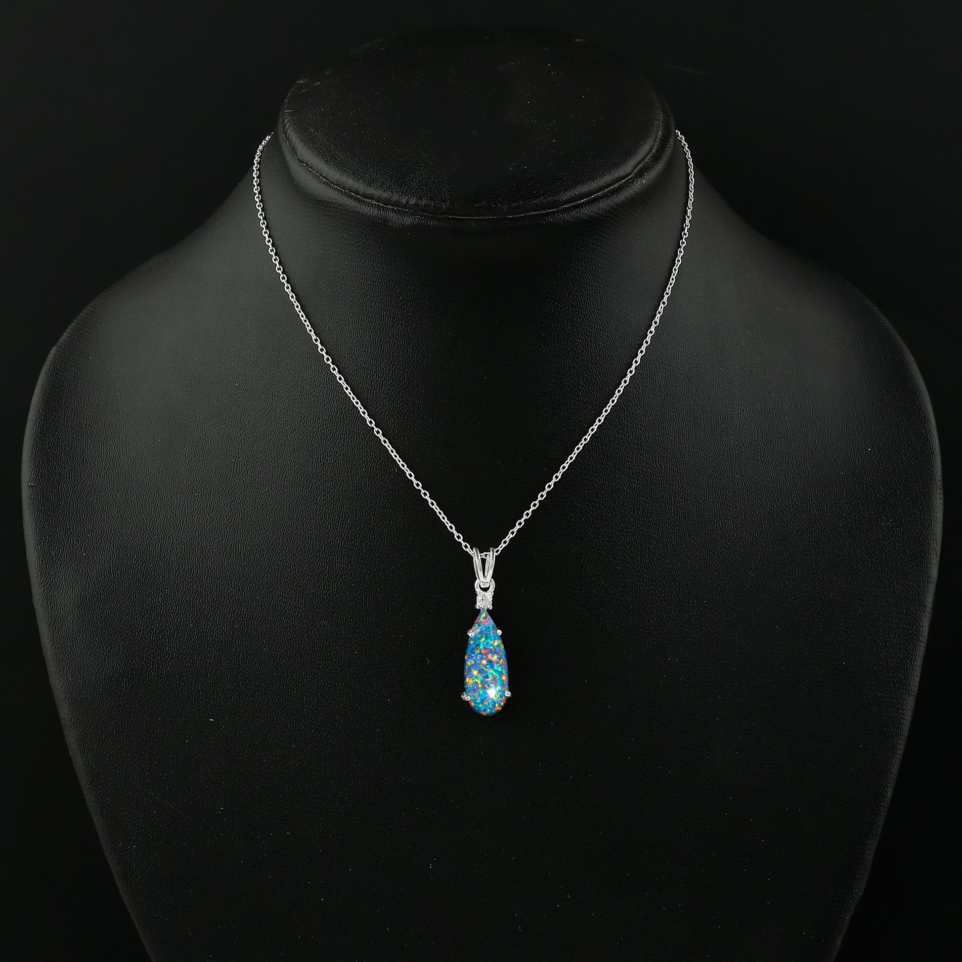 Featuring 20x8 Stone size 2.5 Ct Blue Dot Ethiopian Opal 