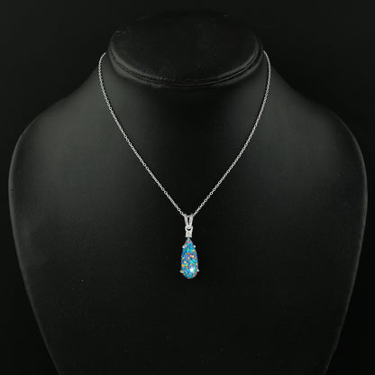 Featuring 20x8 Stone size 2.5 Ct Blue Dot Ethiopian Opal 