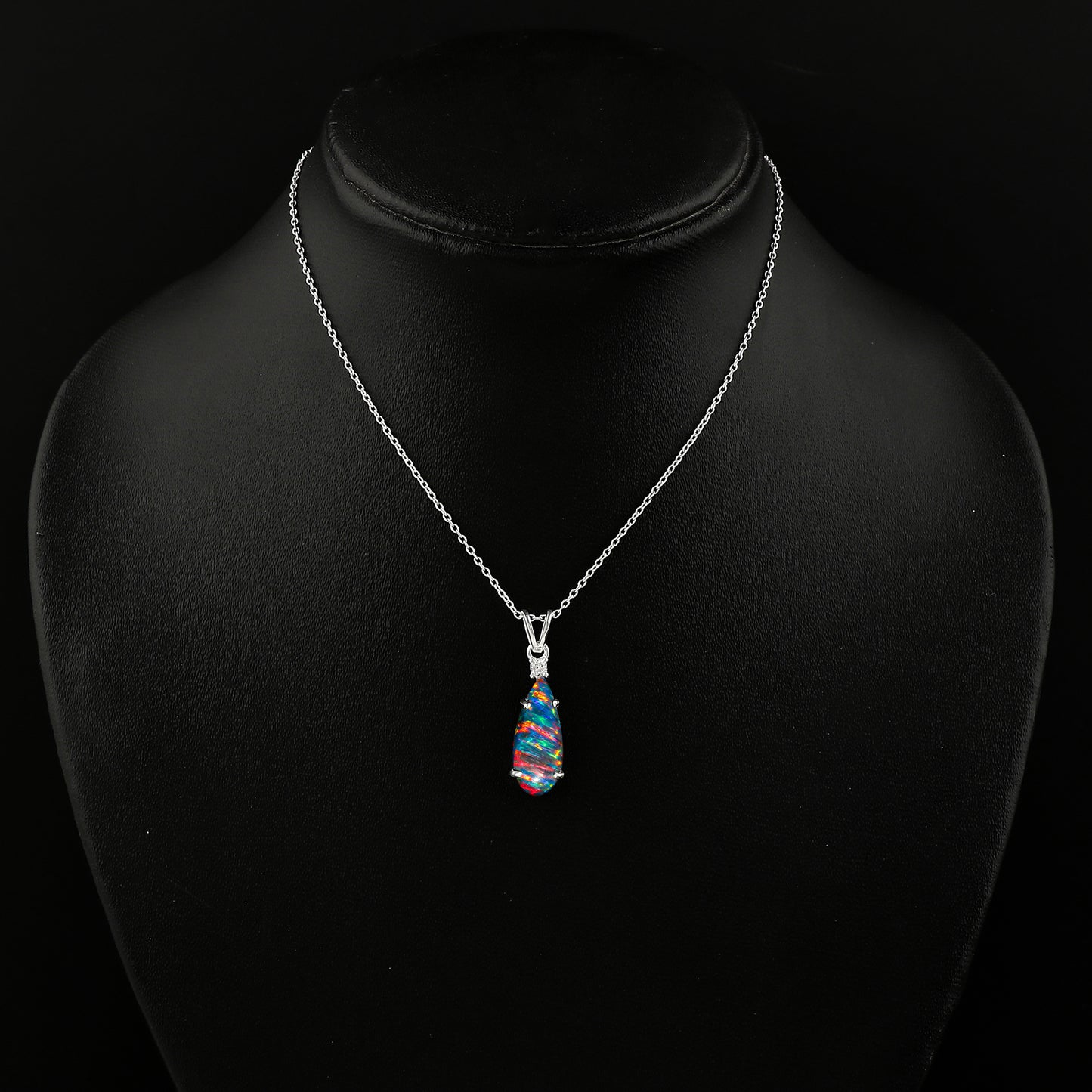 Stunning Pear shape 2.5 Ct Blue Line Ethiopian Opal Pendant