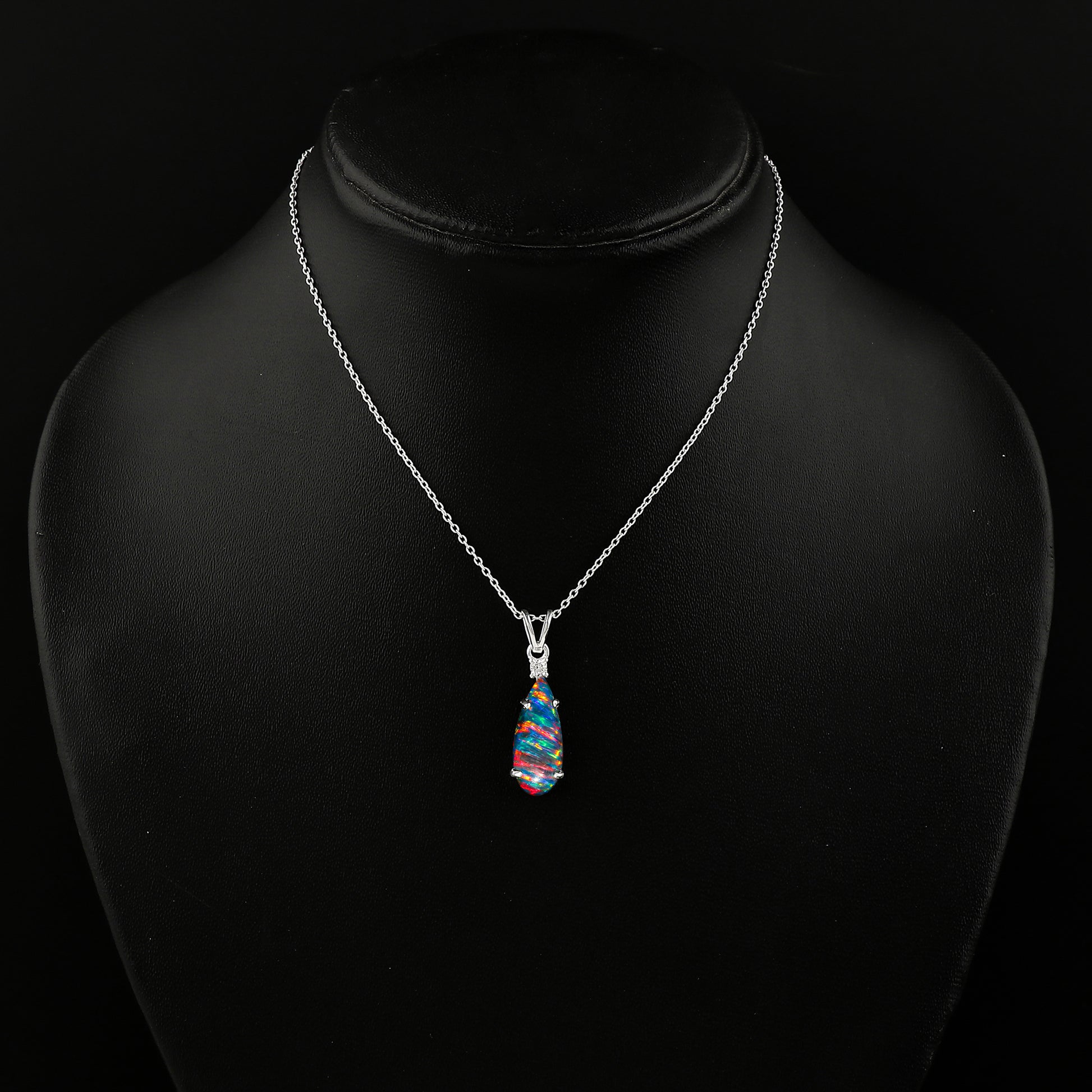 Stunning Pear shape 2.5 Ct Blue Line Ethiopian Opal Pendant