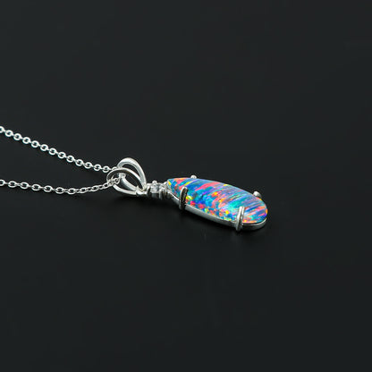 Pear Shape stone, 2.5 Ct Blue Line Ethiopian Opal Pendant