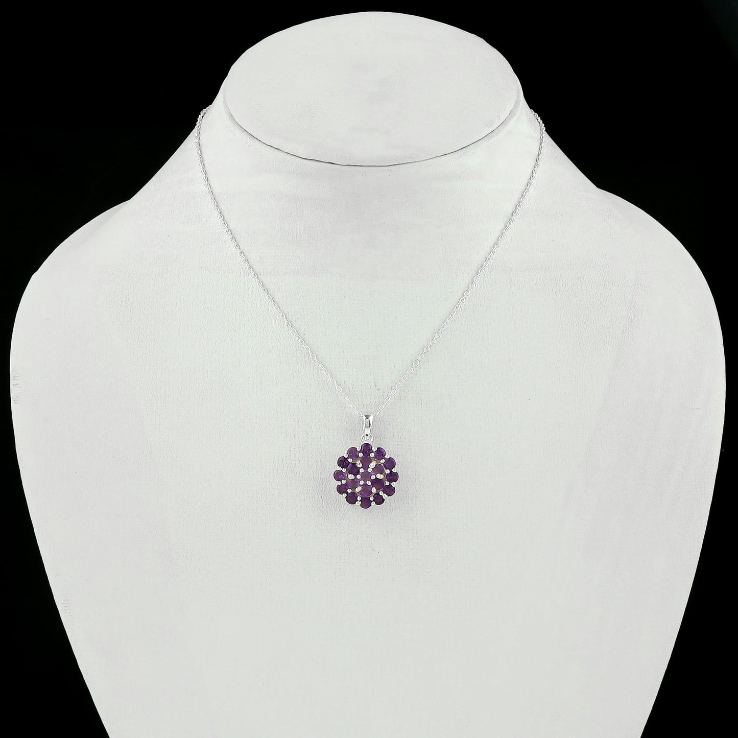 Beautiful Purple Hue Amethyst Pendant Necklace In 925 Silver