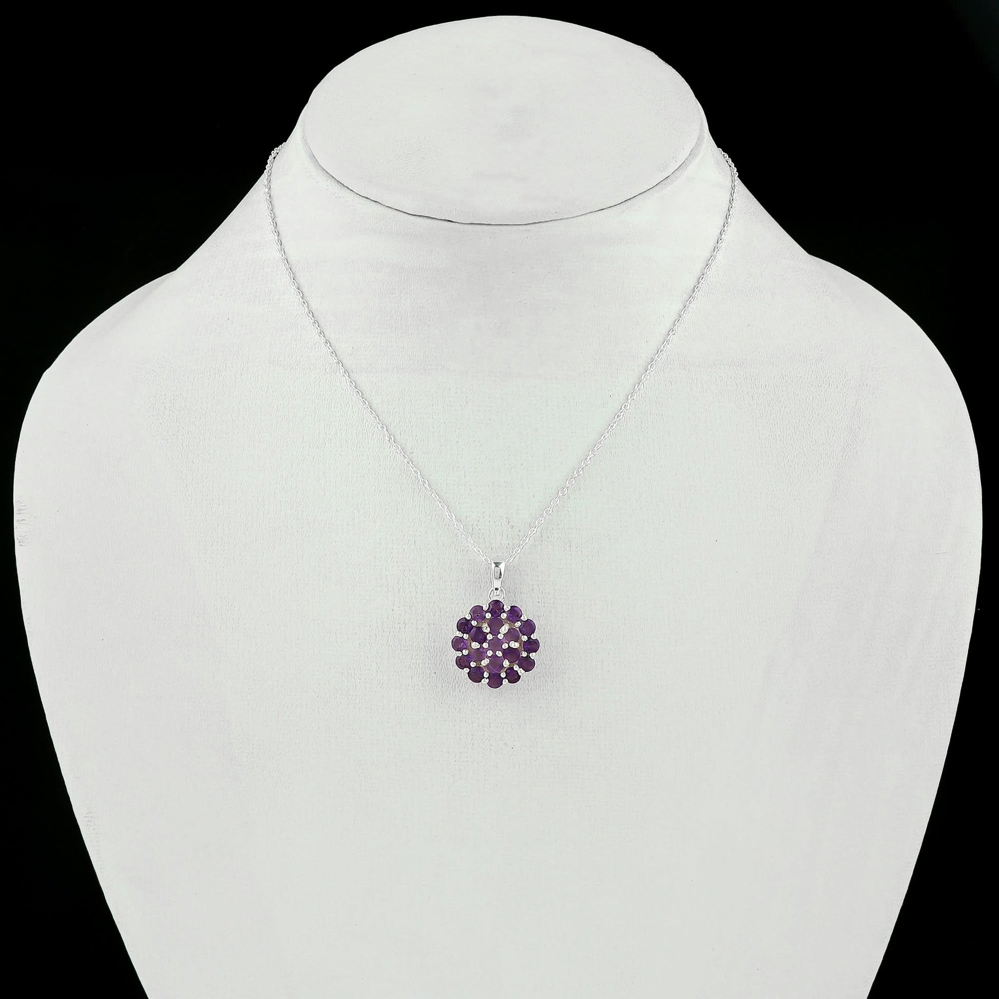 Beautiful Purple Hue Amethyst Pendant Necklace In 925 Silver