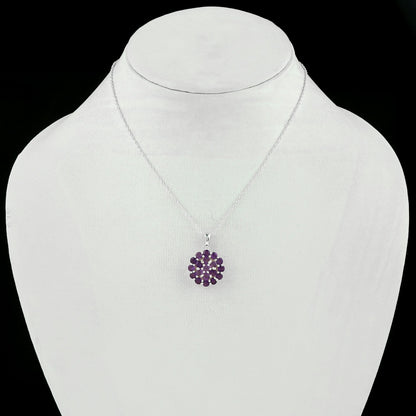 Beautiful Purple Hue Amethyst Pendant Necklace In 925 Silver