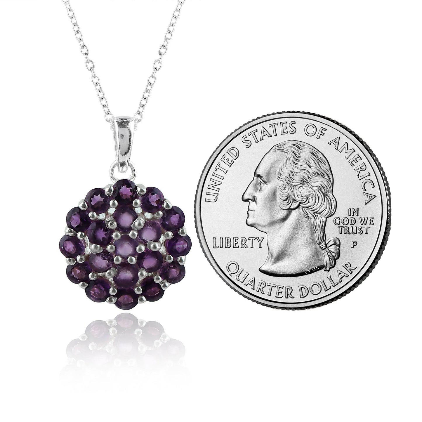 Brilliant Cut Amethyst Gemstone Pendant Necklace made with 925 Sterling Silver