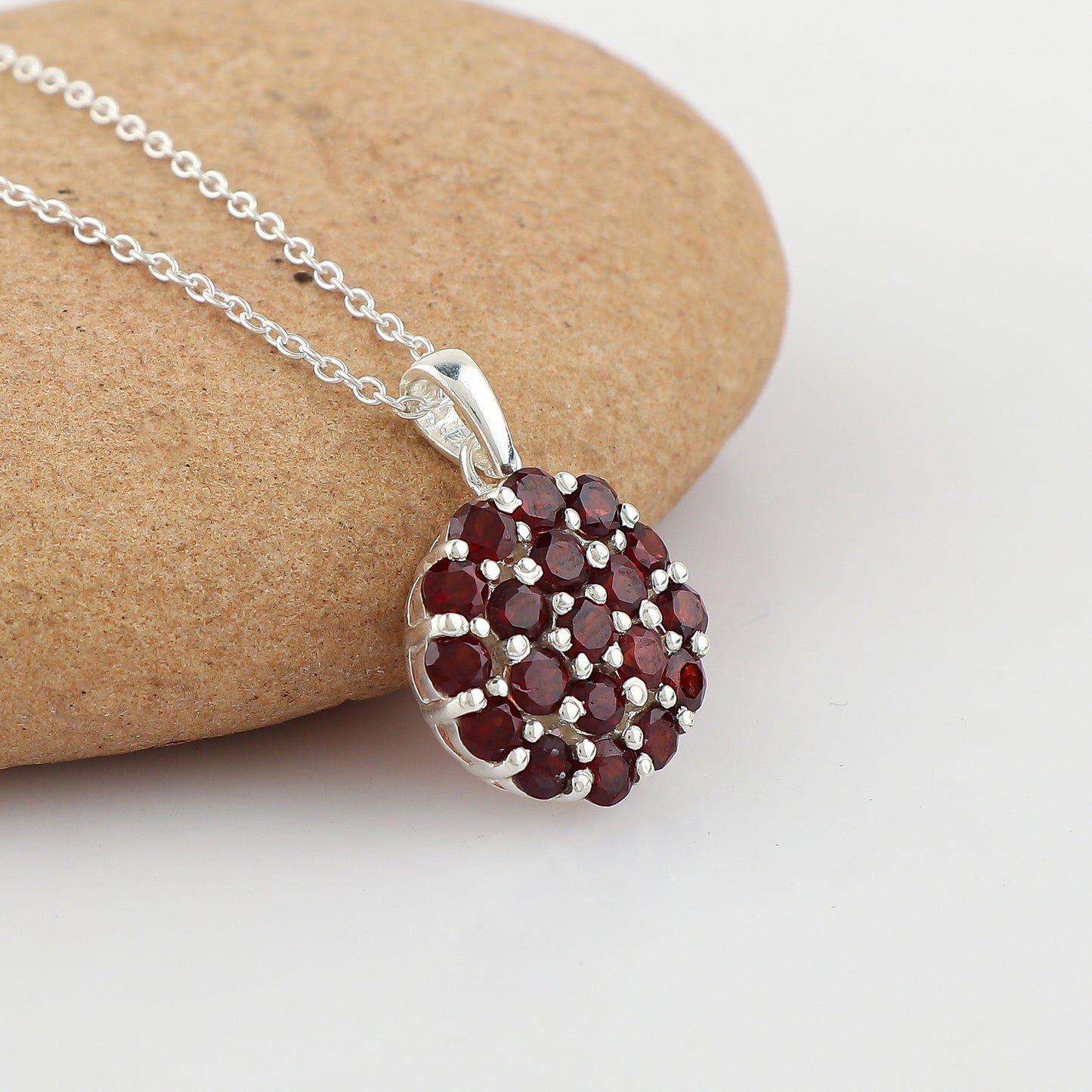 January birthstone Garnet Pendant Necklace – A perfect Gift