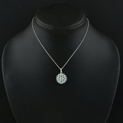Real Sky Blue Topaz Crystal Pendant Necklace, Natural Gemstone, Birthstone Crystal, Healing Stone, Gift for Women Mom Her, Statement Jewellery, 925 Sterling Silver 18 inch