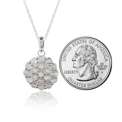 Real Rainbow Moonstone Crystal Pendant Necklace, Natural Gemstone, Birthstone Crystal, Healing Stone, Gift for Women Mom Her, Statement Jewellery, 925 Sterling Silver 18 inch