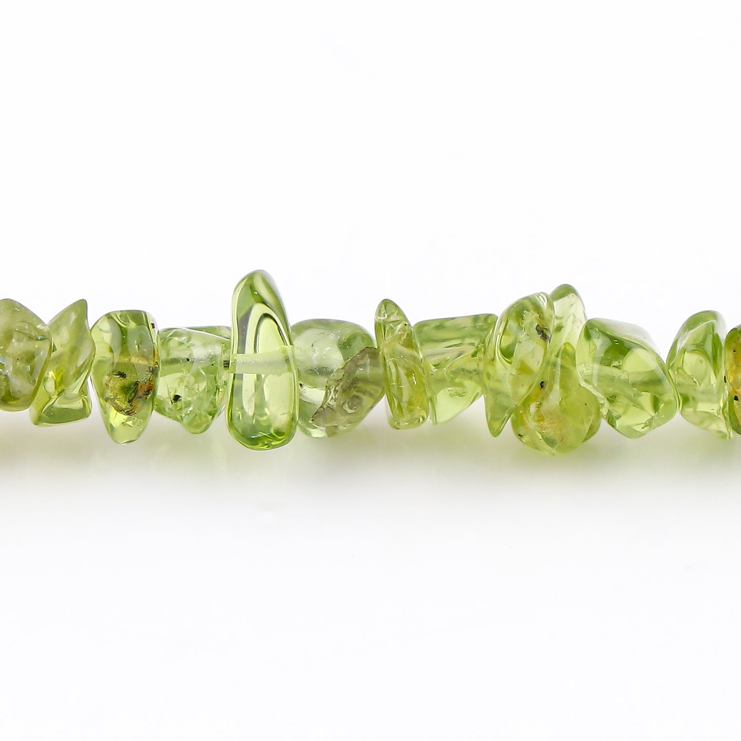 Natural Peridot Crystal Bracelet Women Jewellery, Chips Nuggets Beaded Bracelets, Gift Bracelet, Special Event Jewellery, Silver 8 inch Bracelets