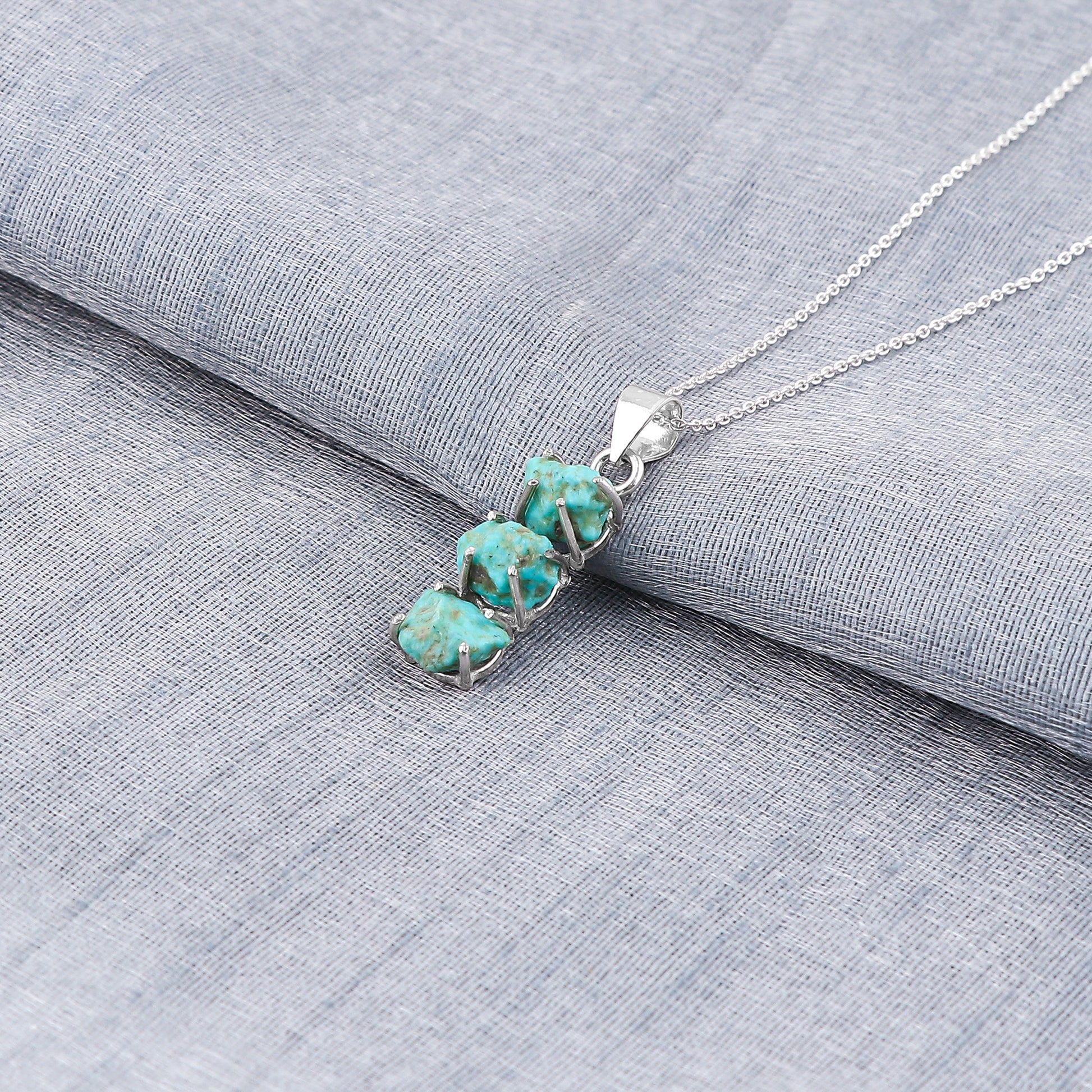 Unique Rough and Irregular shaped Turquoise Pendant Necklace for healing energies. 