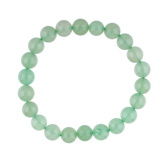 Green Aventurine Beaded Bracelet – Natural Gemstone Elastic Stretch Bracelet for Men & Women | Minimal Beaded Bracelet