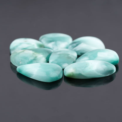 Blue hemimorphite loose cabochons mixed shapes polished gems