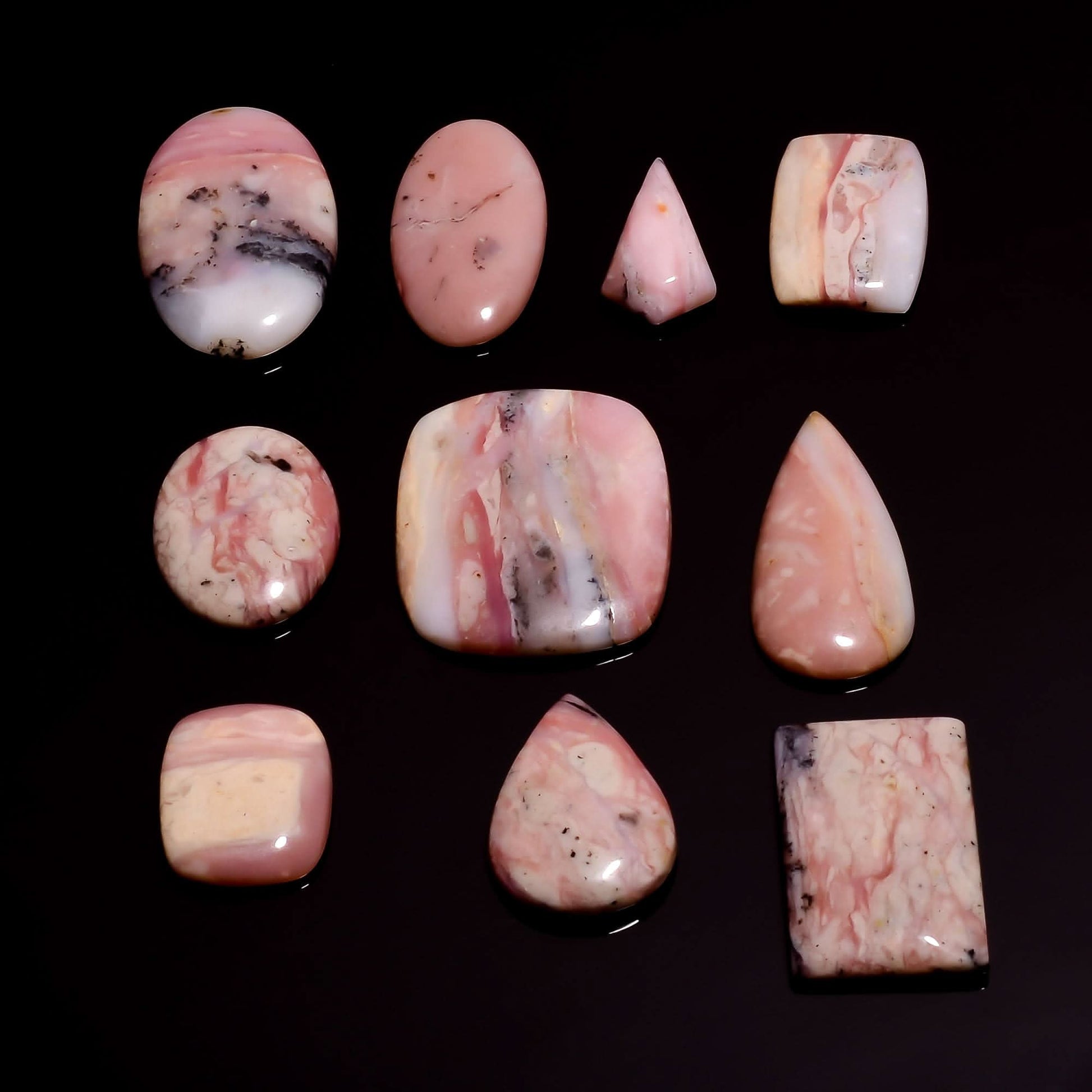 Buy Natural Pink Opal Cabochons in bulk