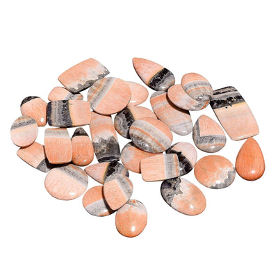 3 Pcs Natural Celestobarite Cabochons (70–80 Cts) – A+ Polished Loose Gemstone Lot, Flat Back Mix Shape for Jewelry Making, Wire Wrapping & Healing Crystal, USA Origin