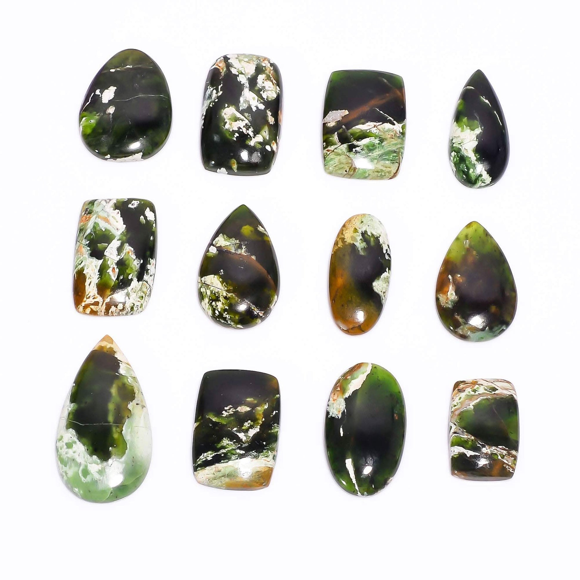 Chrome Chalcedony Polished Cabochon Stones Lot