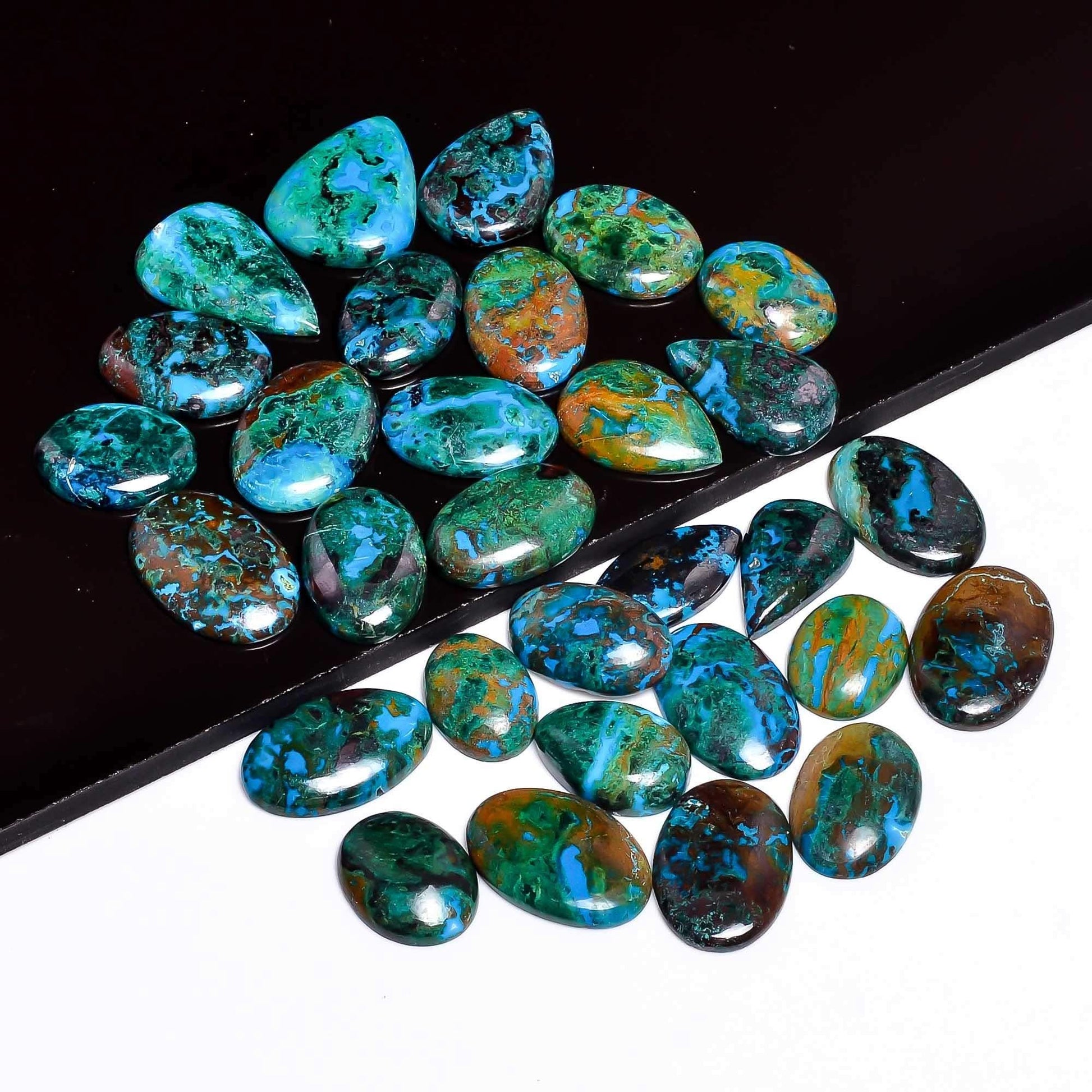 Chrysocolla Parrot Wing Cabochon Gemstones Wholesale