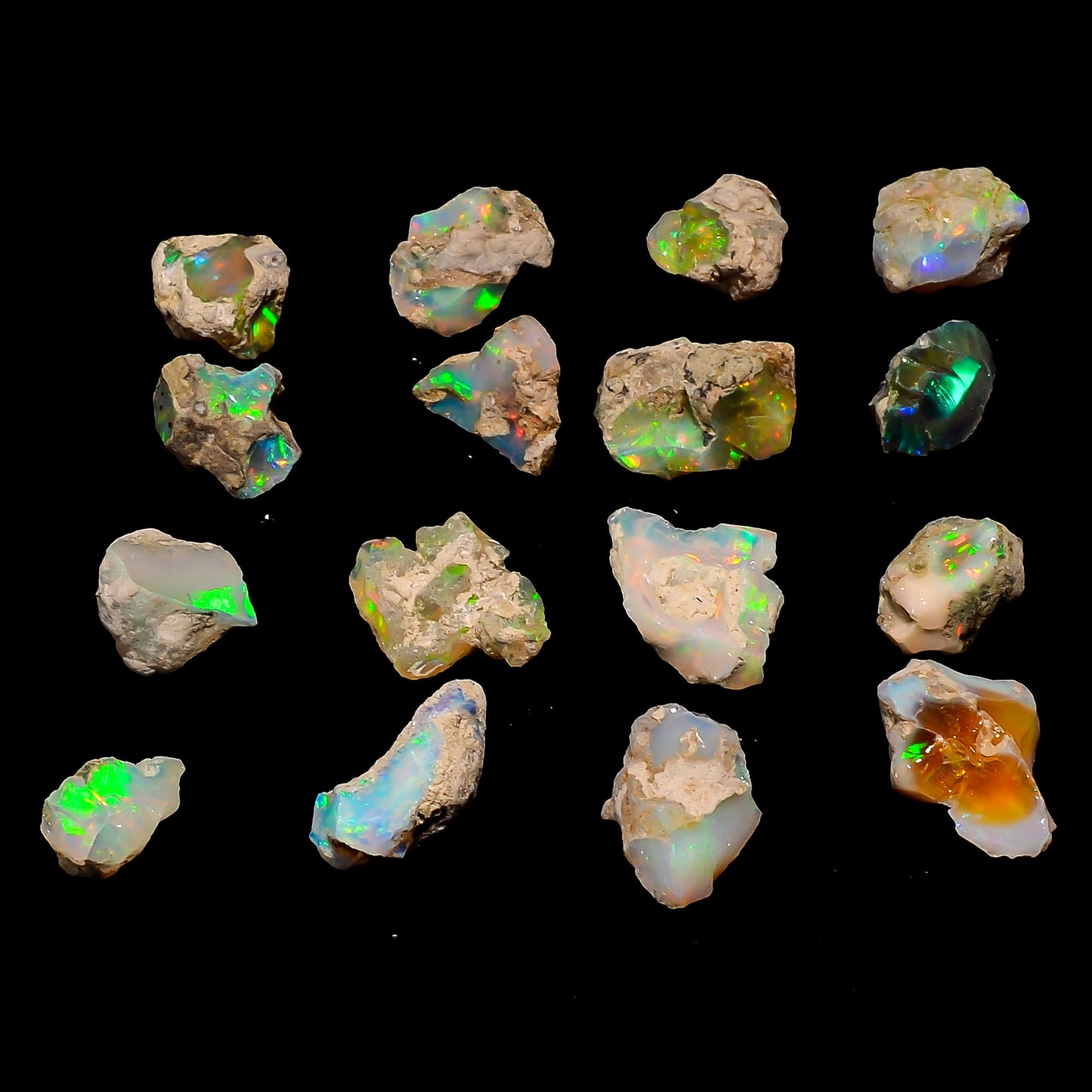 Natural Ethiopian Raw Opal, Rough Crystal, Healing Minerals, Welo Fire Play Opal, October Birthstone