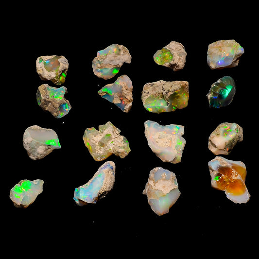 Natural Ethiopian Raw Opal, Rough Crystal, Healing Minerals, Welo Fire Play Opal, October Birthstone