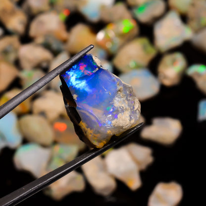 Natural Ethiopian Raw Opal, Rough Crystal, Healing Minerals, Welo Fire Play Opal, October Birthstone