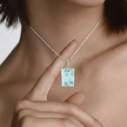 Beautiful Larimar Raw Crystal Pendant for you