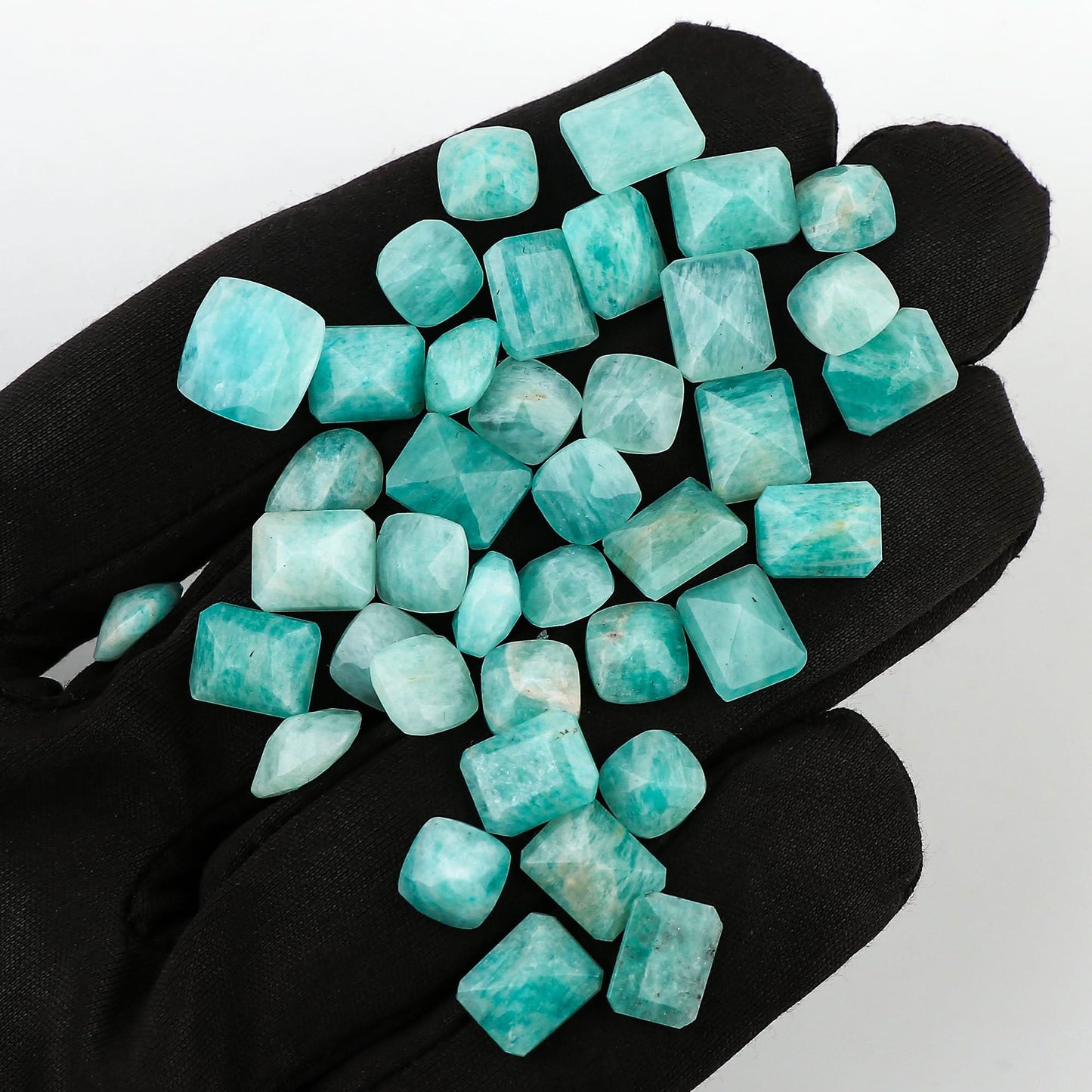 Faceted amazonite stones bulk pack